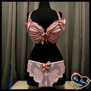 Custom Victoria's Secret Candy 34DD Bra & Medium Panty Set